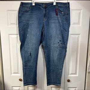 New Lane Bryant Venezia Boyfriend Distressed Jeans plus size 28 women